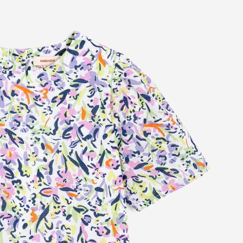Blouse fille fleurs blanche Catimini