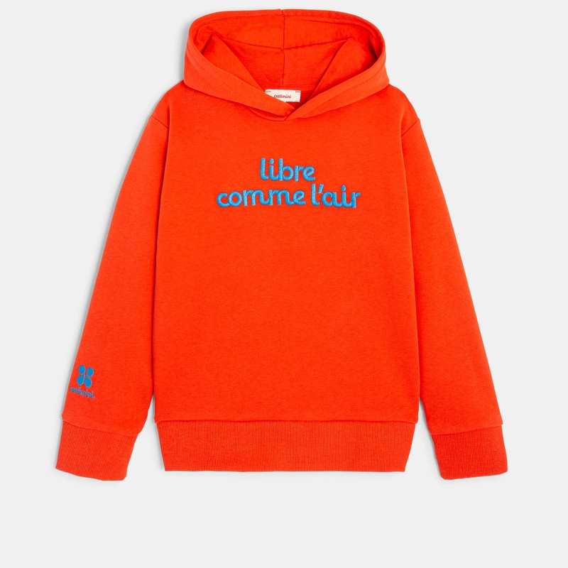Sweat garçon molleton orange brodé Catimini