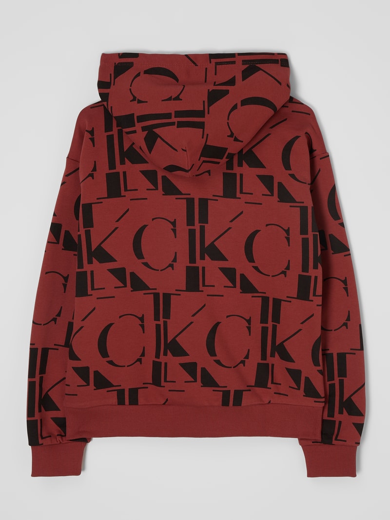 Hoodie mit Logo-Aufnäher in terrakotta