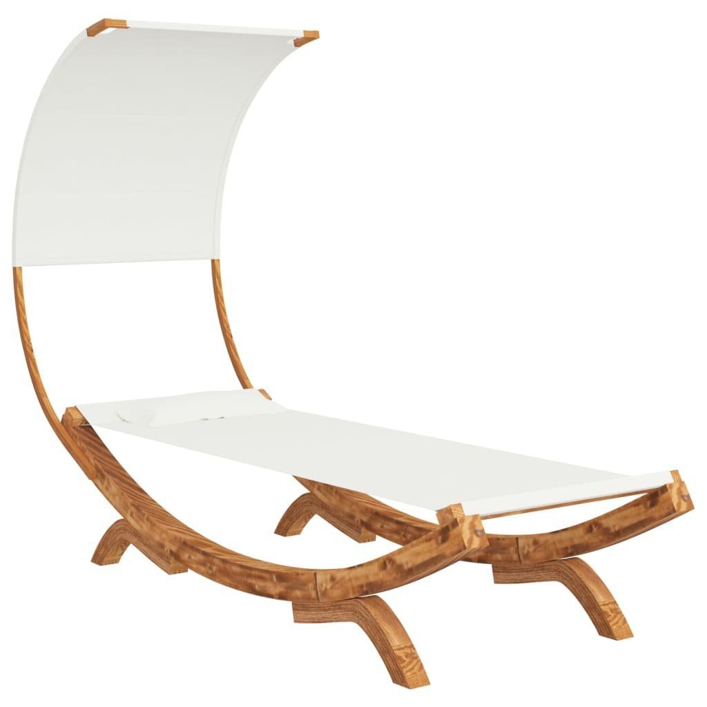 vidaXL Hängematte Hängematte mit Dach 100x216x162 cm Bugholz Massiv Creme