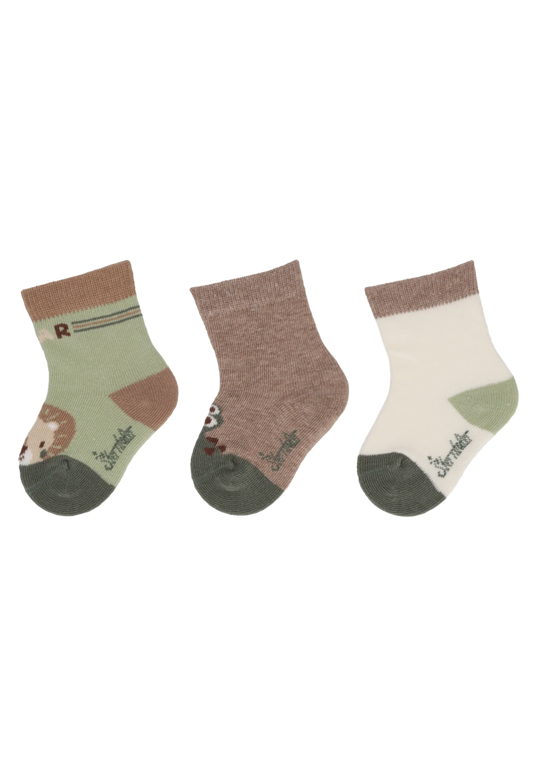 Socken im 3er Pack mit Motiv Löwe in versch. Farben