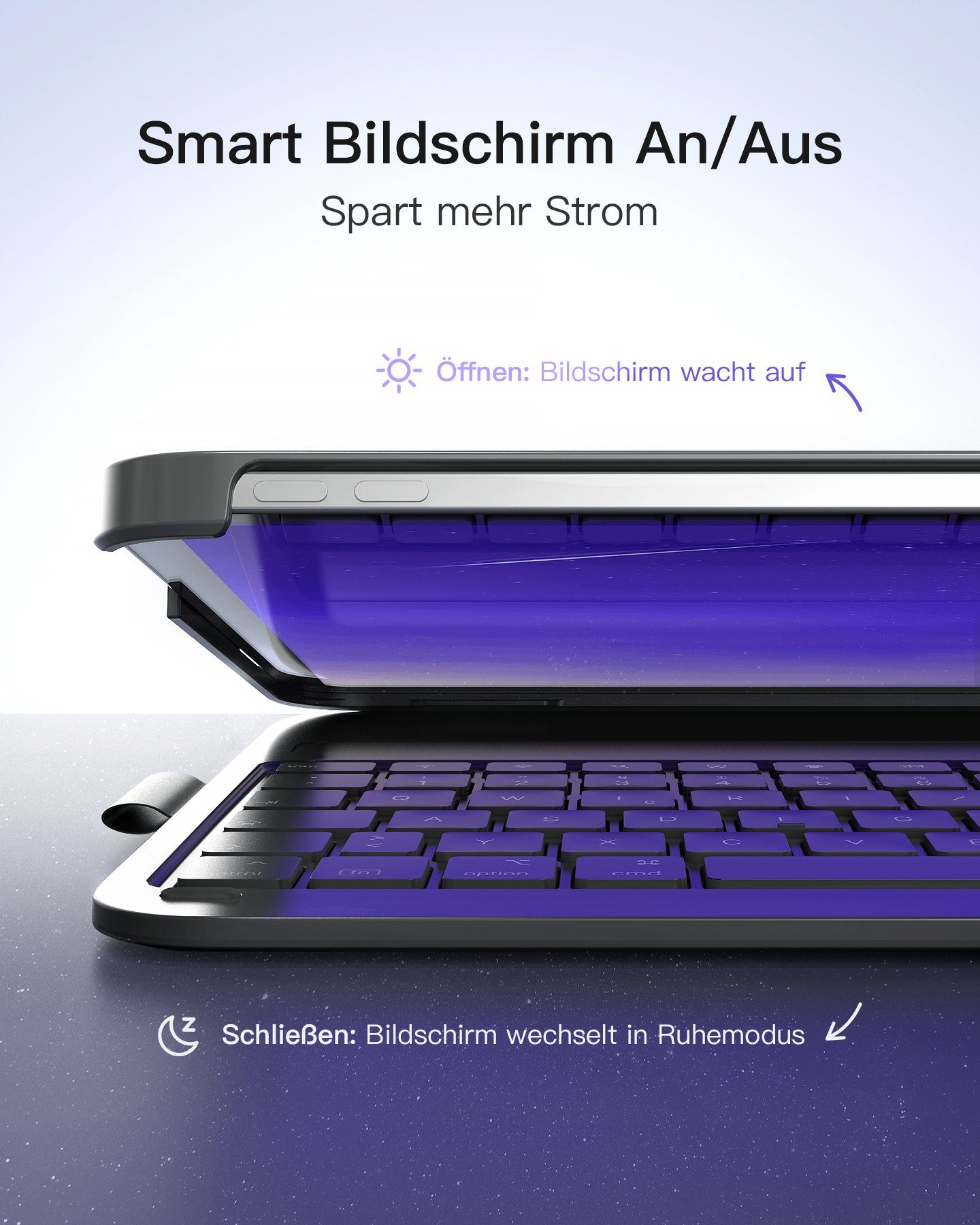 Inateck Ultraleichte Tastatur Hülle für iPad 10th, iPad Air 5/4, iPad Pro 11 iPad-Tastatur (Hoch-/Querformat Verwenden, mit Stifthalter)