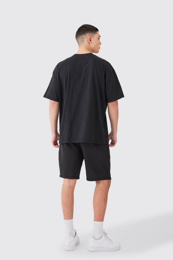 Oversize T-Shirt mit Applikation & Shorts