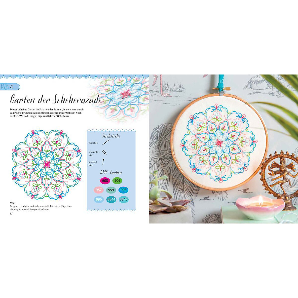 Farbenfrohe Mandalas sticken