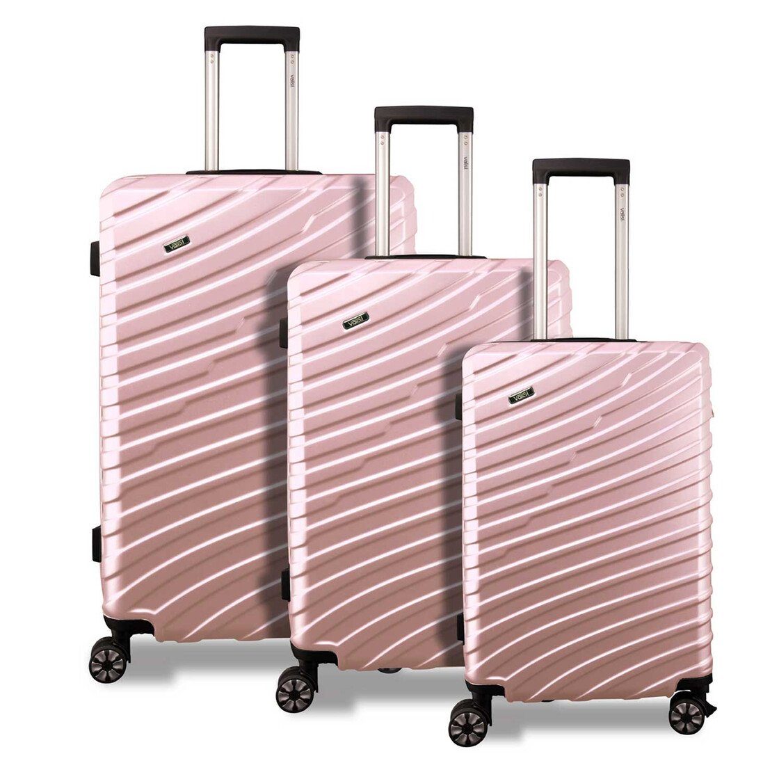 Valis Hartschalen-Trolley Reisekoffer ABS Hartschalenkoffer 4x Doppelrollen Trolley, 4 Doppelrollen & drehbar 360° & Mehrere Innenfächer