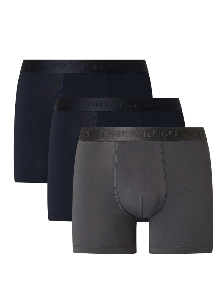 Chiloți boxeri casual de lux Tommy Hilfiger cu talie logo, set de 3