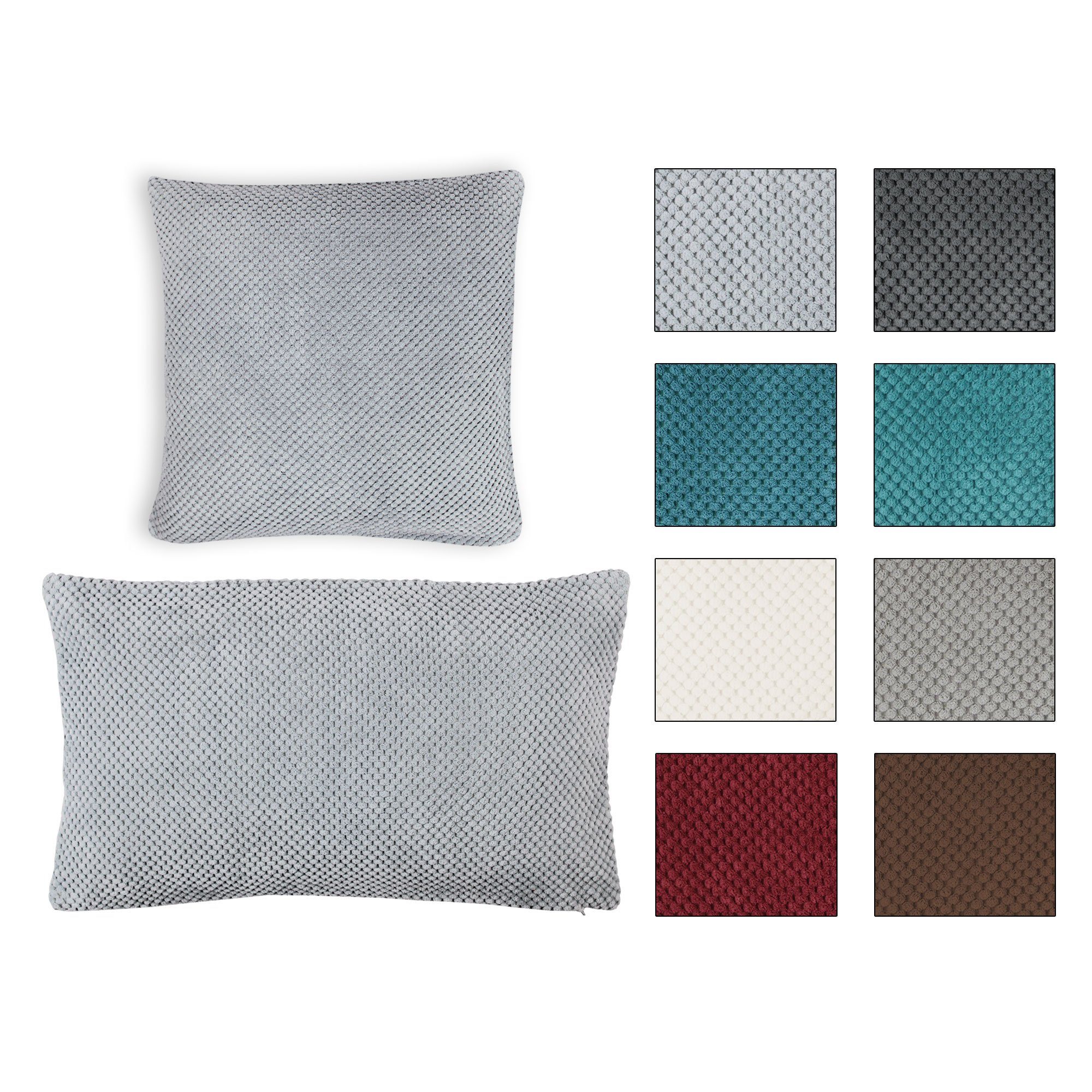 Kissenbezüge Kissenbezug 2er Set Dekokissen Kissenhülle Waben Kissen Chenille Webst, Haus und Deko (2 Stück)