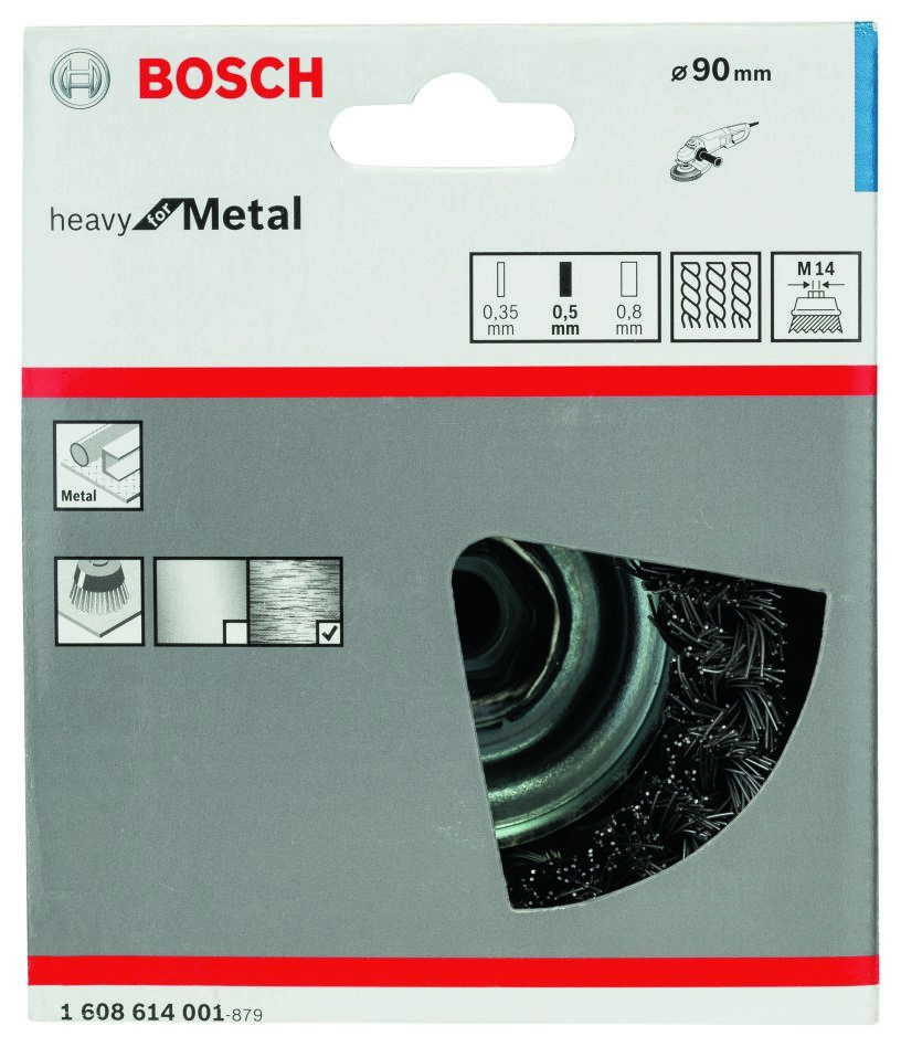 Bosch Blue Zubehör 1608614001 Drahtbürste 90 mm geflochten M14