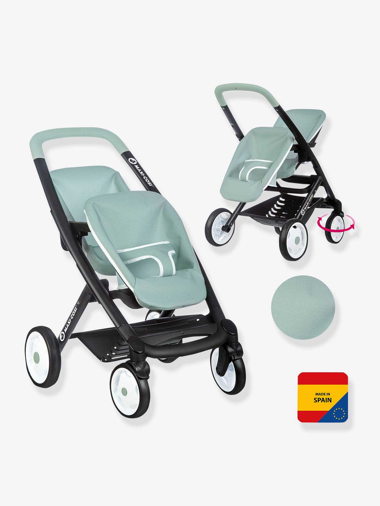 Smoby Maxi Cosi Geschwister-Puppenwagen SMOBY COTOONS - grün