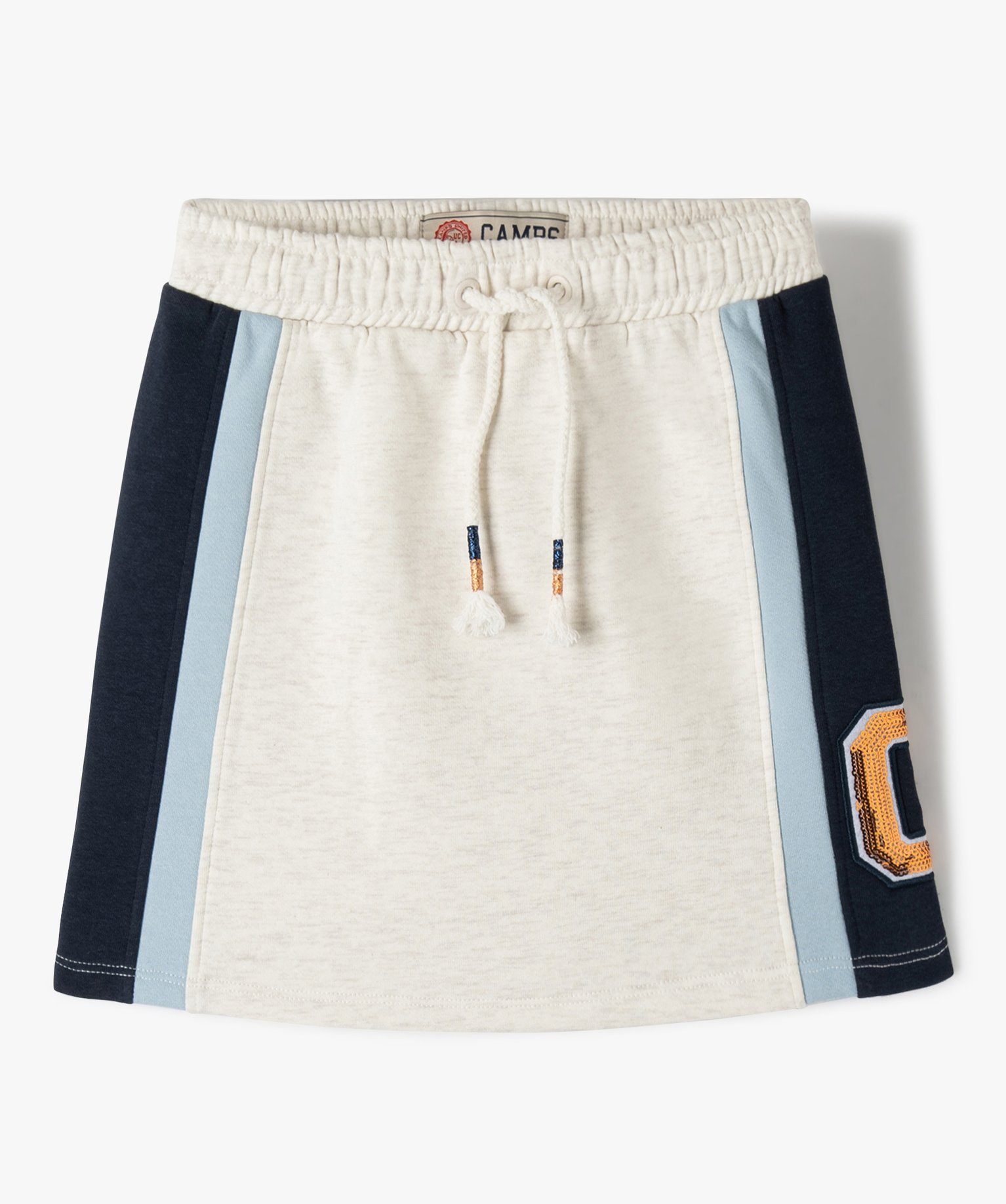Jupe fille en molleton chaud et sequins - Camps United ecru | GEMO