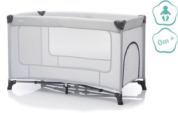 Fillikid Baby-Reisebett Nizza, steingrau, inkl. Transporttasche