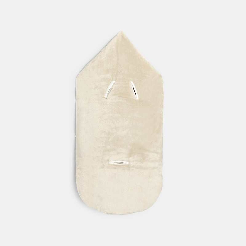 Nid d'ange molletonné en velours beige naissance