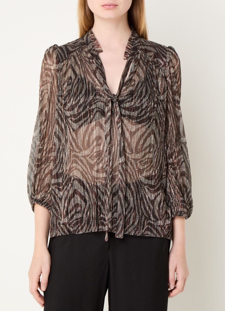 Tunique semi-transparente Galla de ba&sh avec col châle et lurex