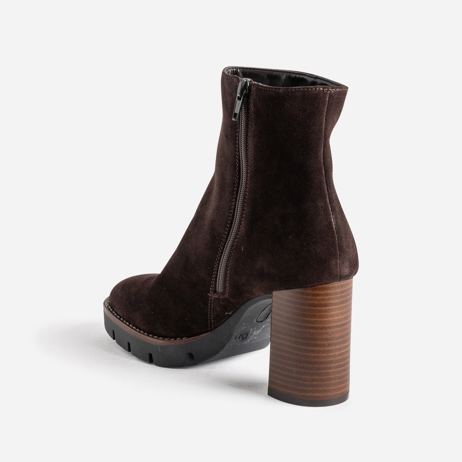 Boots TEXTO marron foncé à plateforme crantée