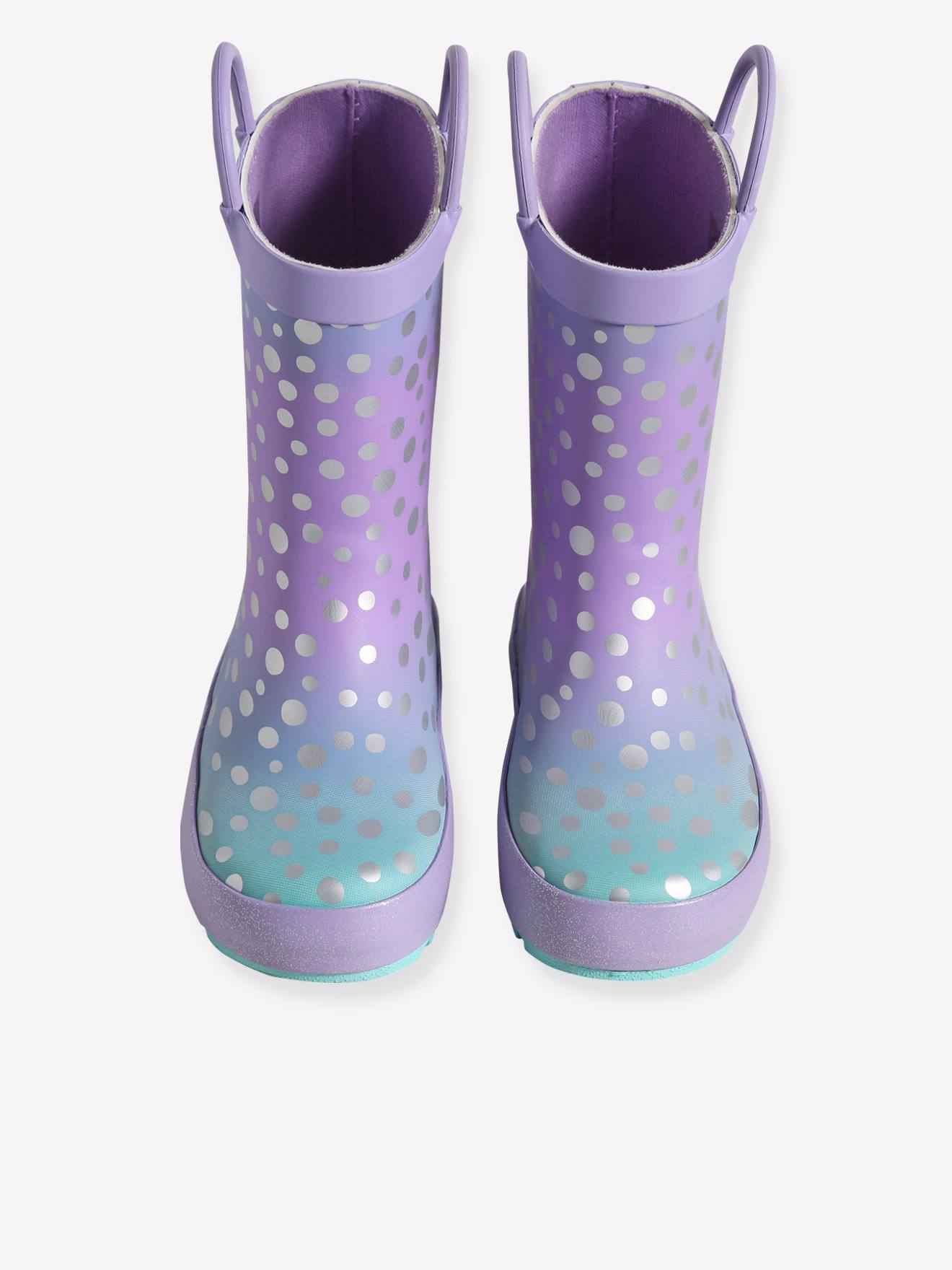 Vertbaudet Kinder Gummistiefel - violett bedruckt