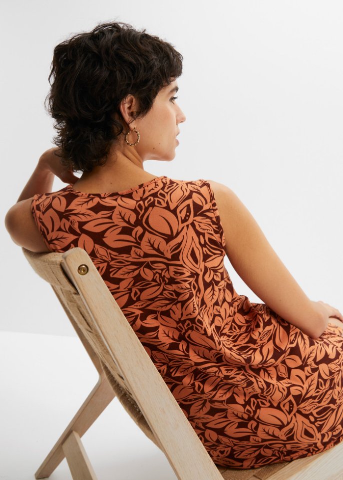 Jersey-Top mit Bindedetail in A-Linie