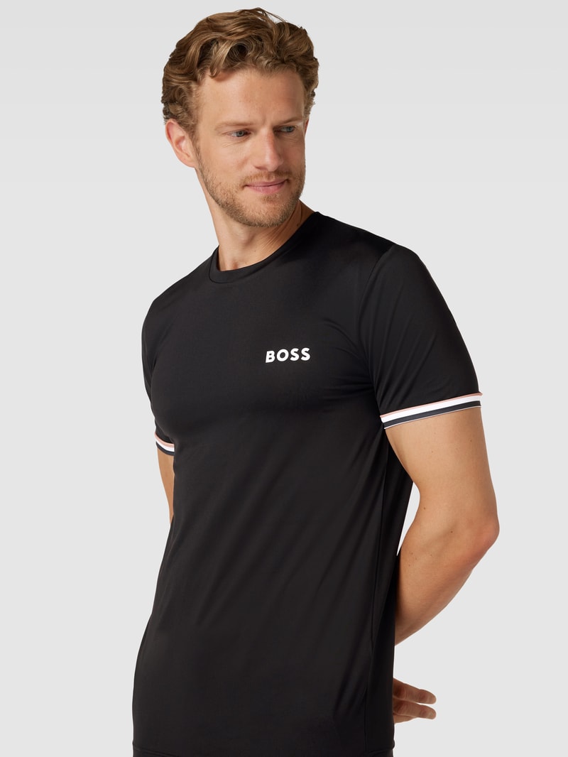T-Shirt mit Label-Print in schwarz
