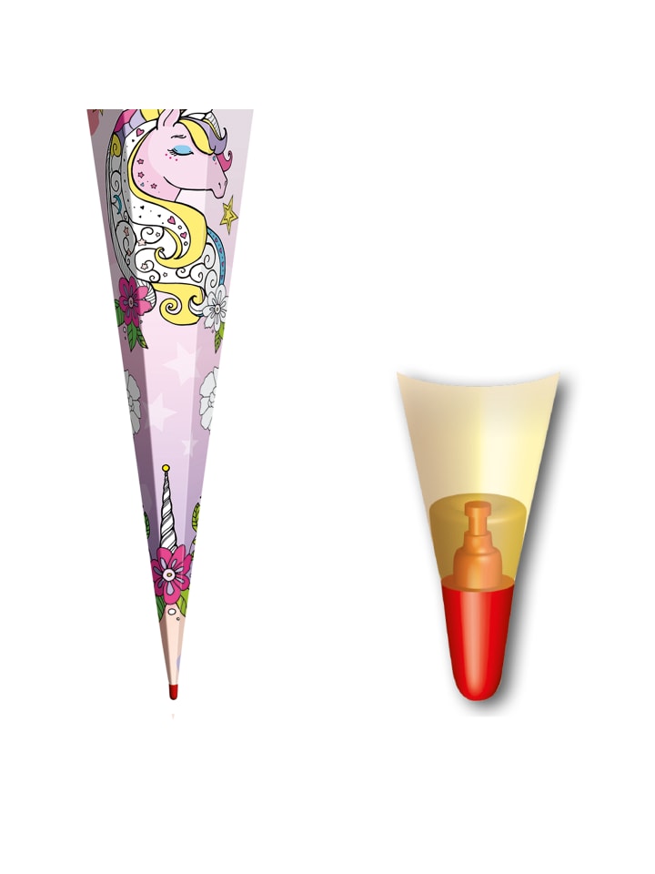 ROTH Scribble-Schultüte Einhorn 85 cm, zum Ausmalen in Bunt günstig kaufen onesize