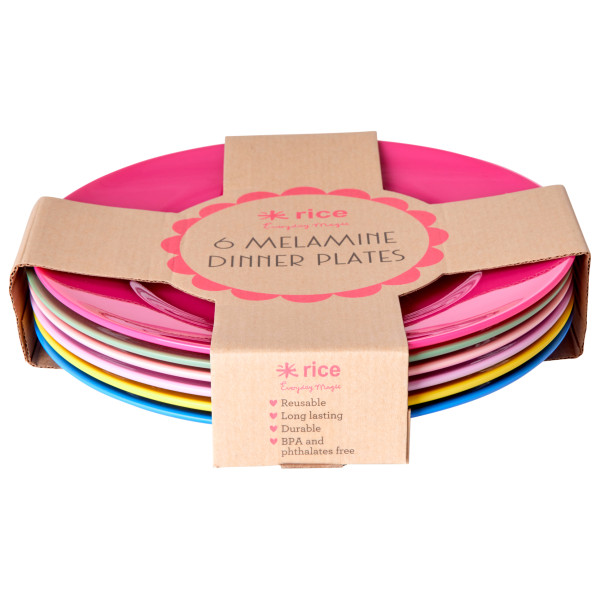 Rice - Melamine Round Dinner Plates Giftbox - Teller