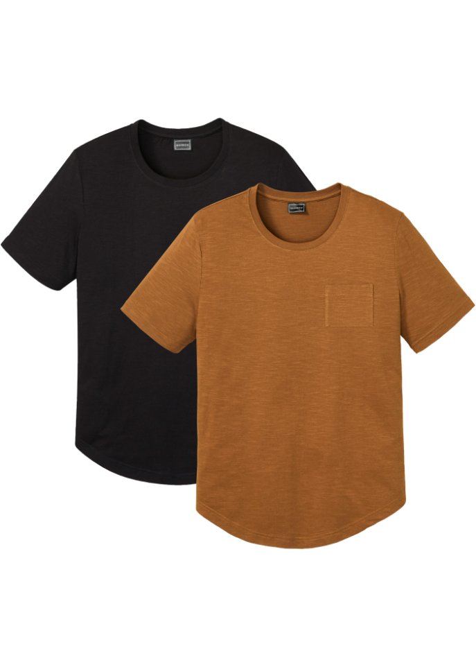T-Shirt aus Bio Baumwolle mit Brusttasche (2er Pack)