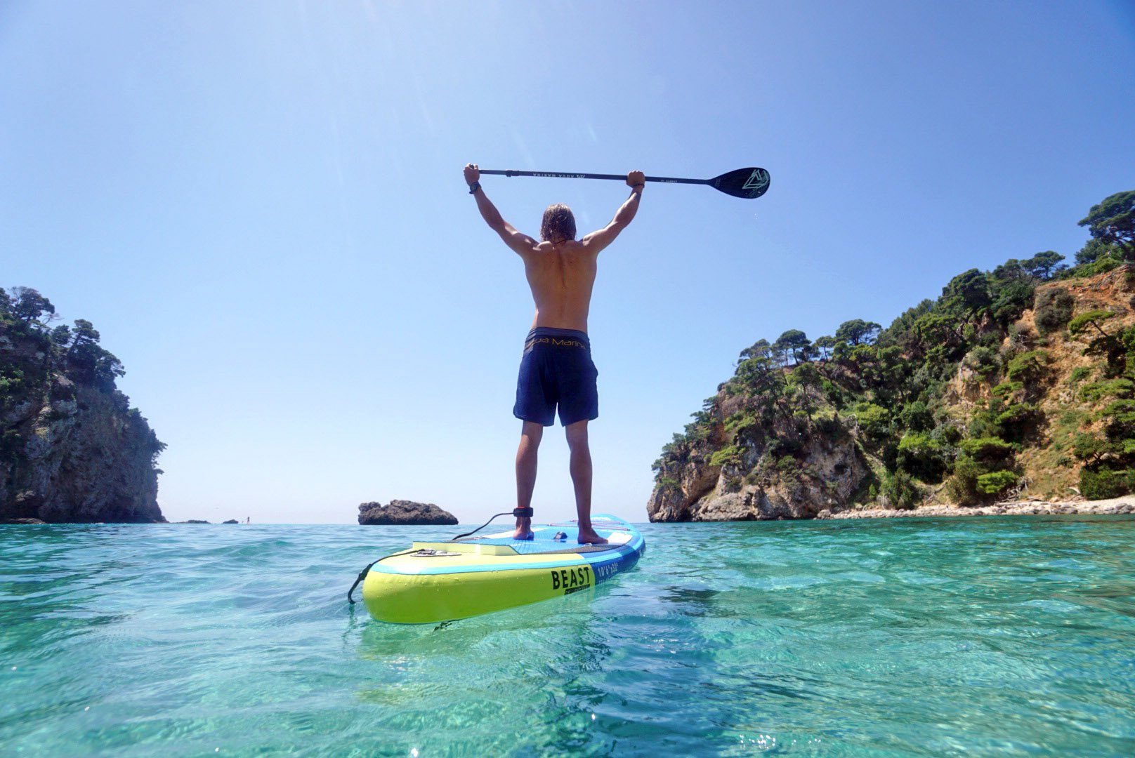 Aqua Marina Inflatable SUP-Board Beast Stand-Up, (Set, 6 tlg., mit Paddel, Pumpe und Transportrucksack)