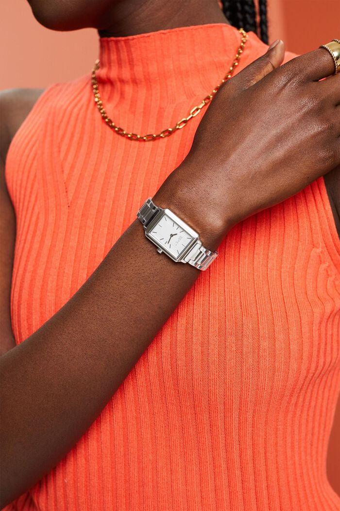 Edelstahluhr mit Leder-Armband