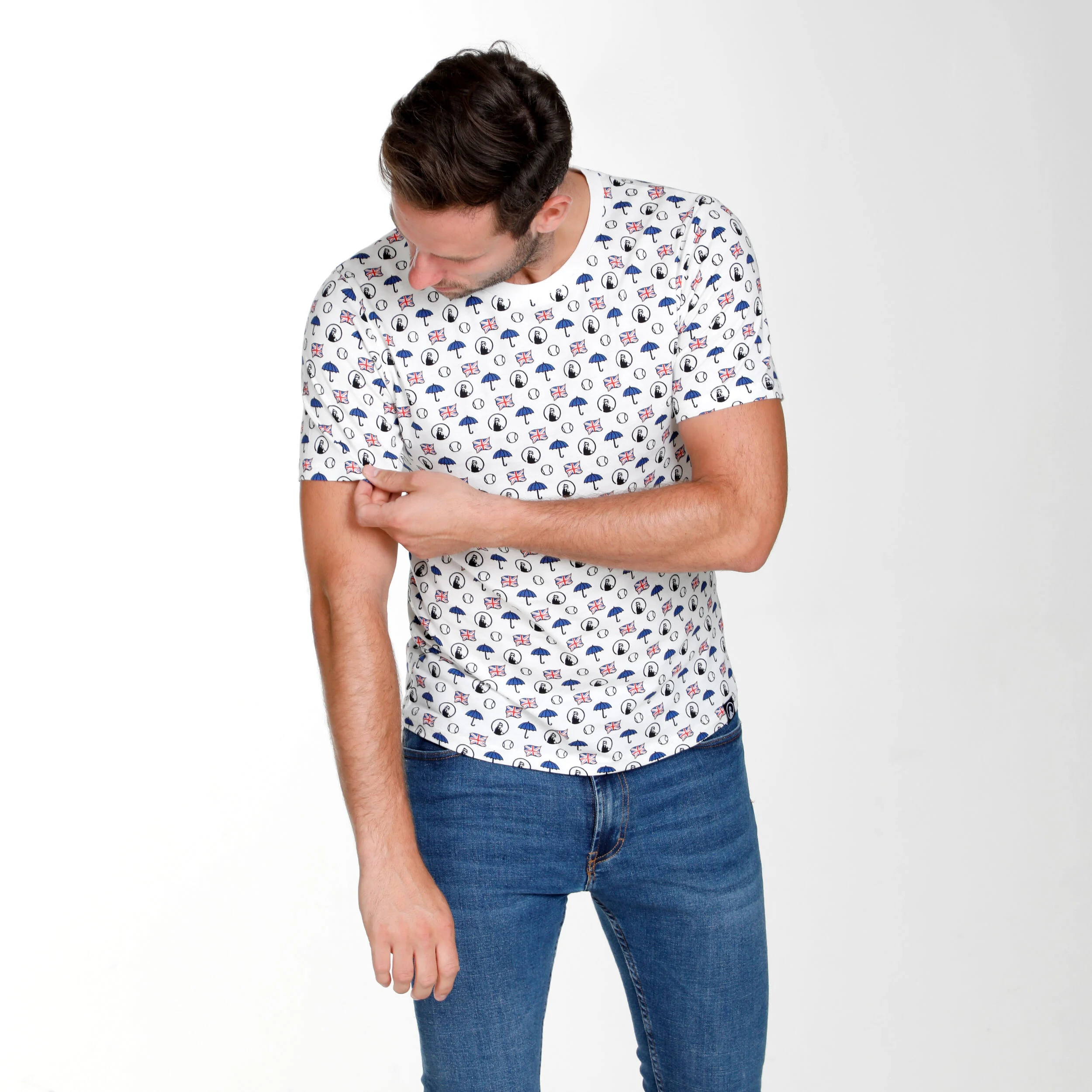 London Statement T-Shirt Herren - Weiß, Mehrfarbig