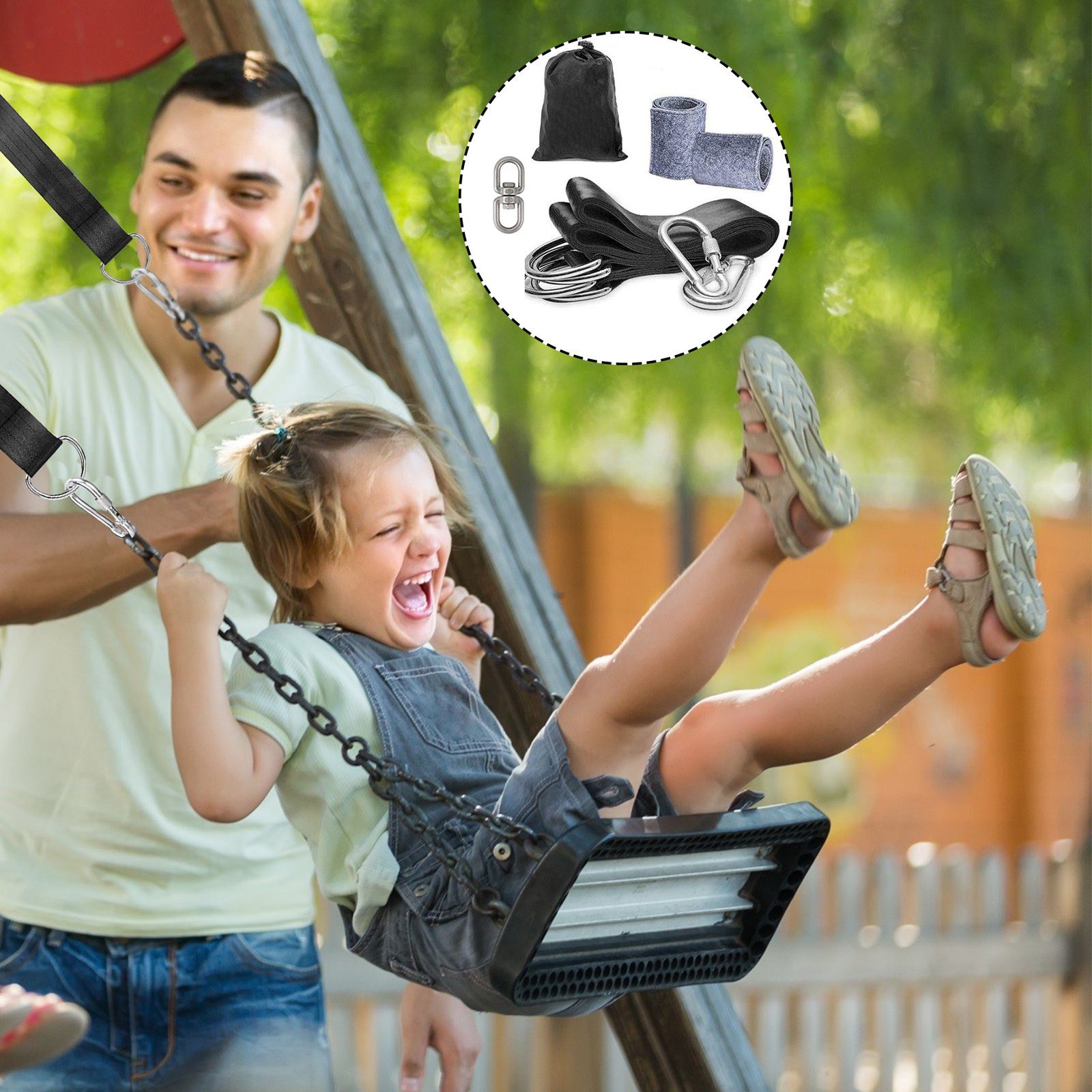 CALIYO Hängematte Hängematten Befestigung 1 Paar Schaukel Befestigung Swing Hanging Gurt, Kit Aufhängeset Hängematte Hängesessel Wasserdicht