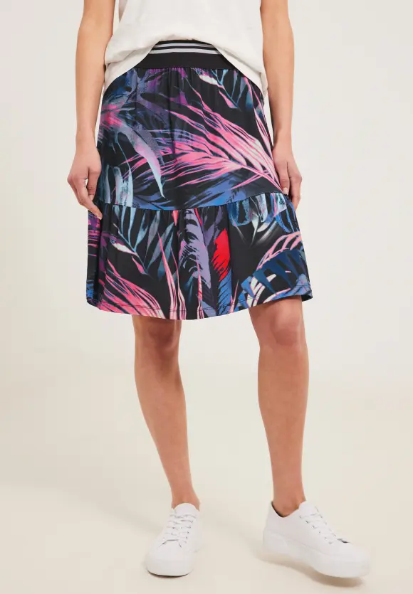 CECIL Stufenrock mit Blätterprint