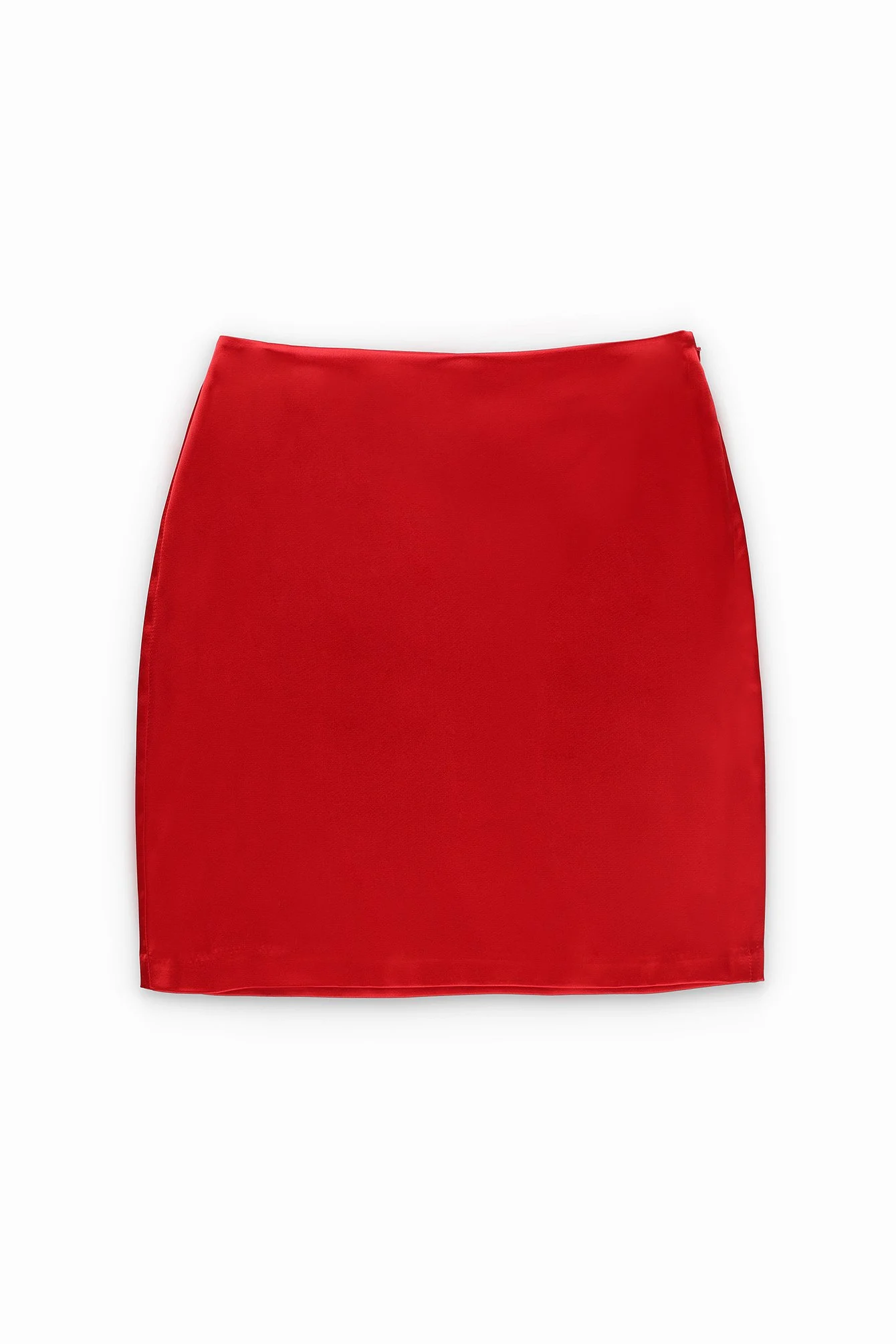 Hoch taillierter Satin-Minirock