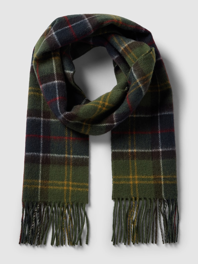 Schal aus Lanawolle mit Tartan-Karo Modell 'LARGS' in grün