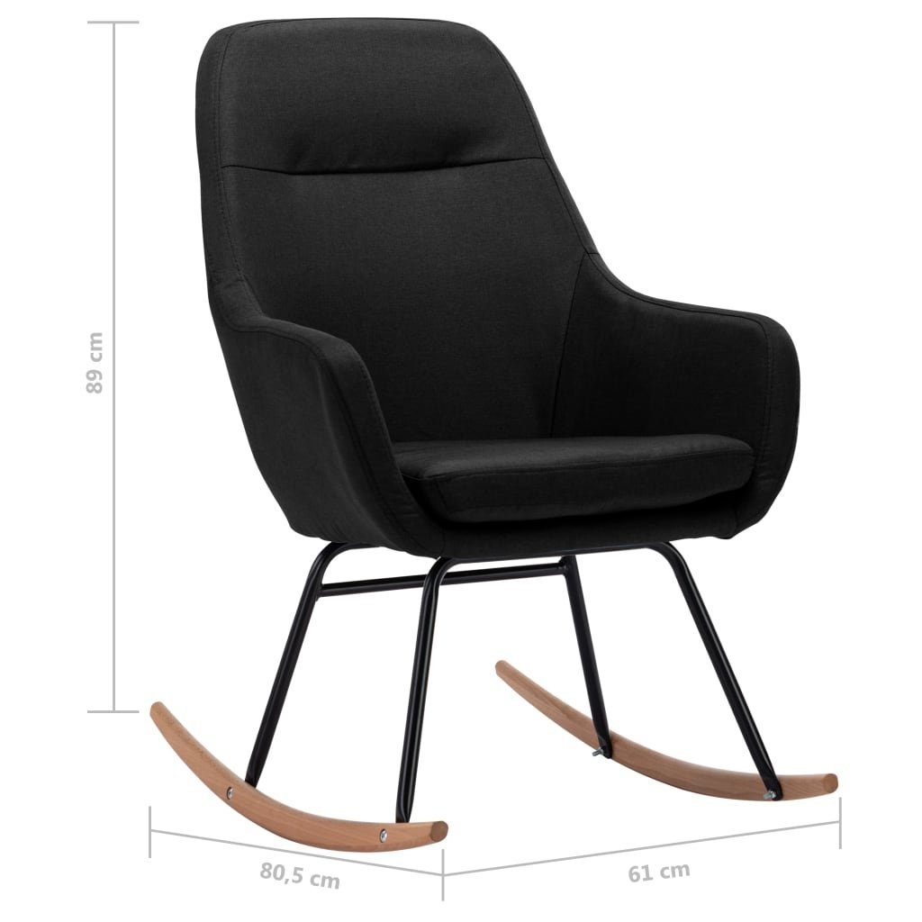 möbelando Schaukelstuhl Balzhausen (BxHxT: 61x89x80,5 cm), aus Stoff in Schwarz