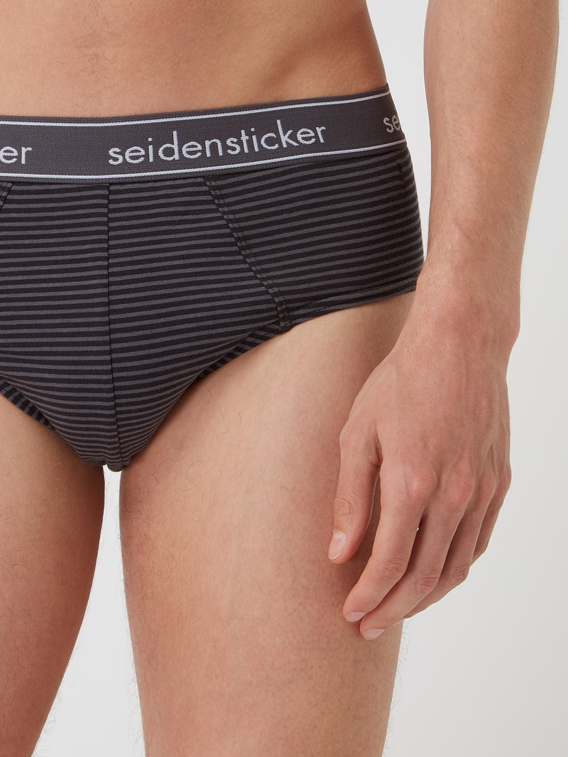 Slip mit Stretch-Anteil im 3er-Pack in marineblau