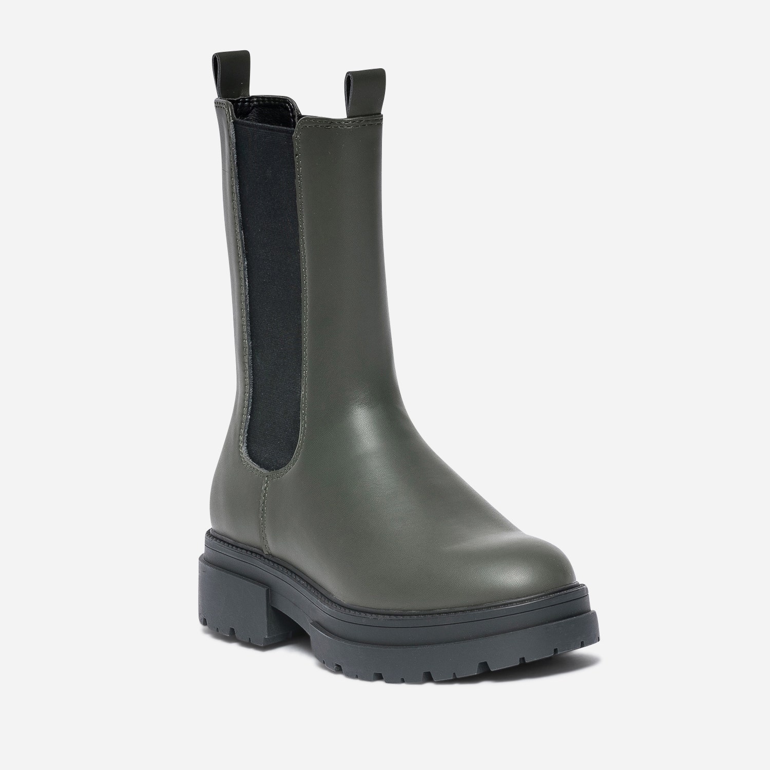 Chelsea boots TEXTO kaki à tige mi-haute