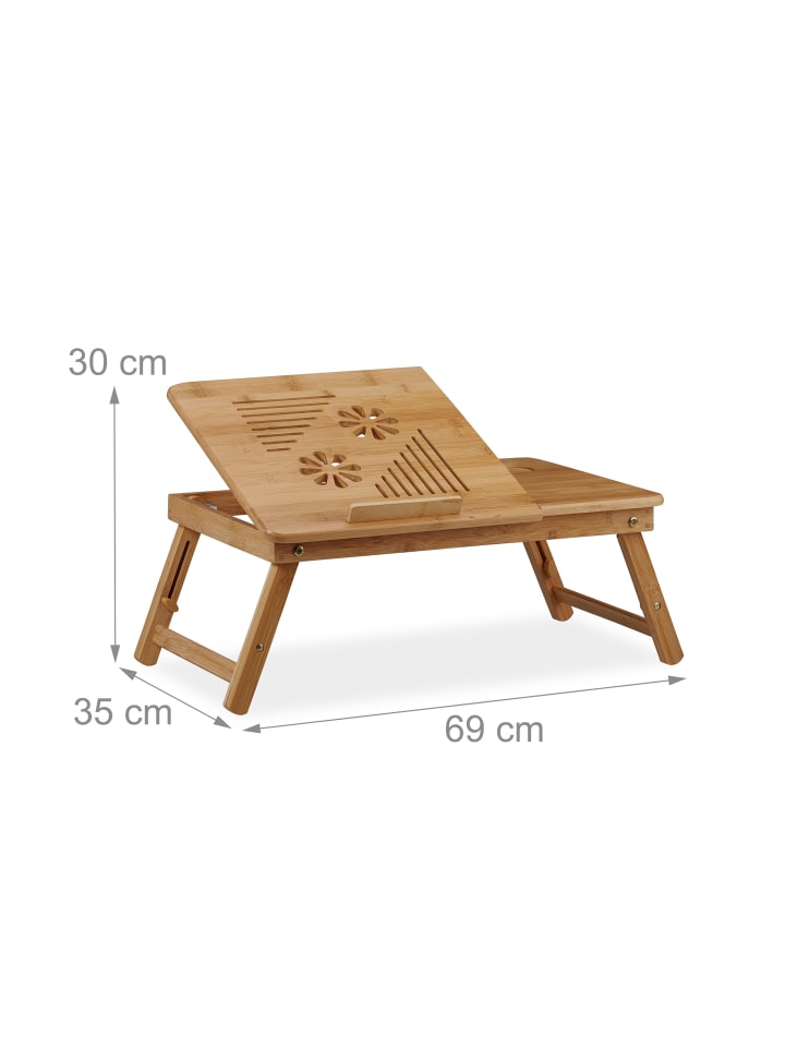 relaxdays Laptoptisch in Natur 17 Zoll - (B)69x (H)30 x (T)35 cm günstig kaufen onesize