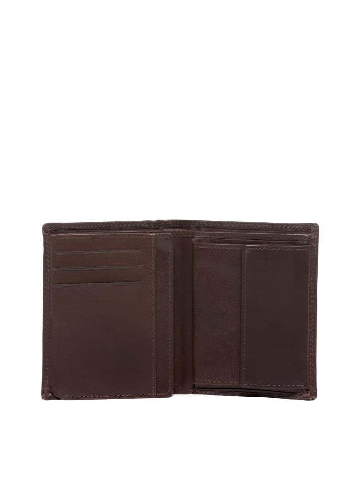 SID & VAIN Leder-Geldbörse echt Leder Geldbeutel handgefertigt Portemonnaie in braun günstig kaufen onesize