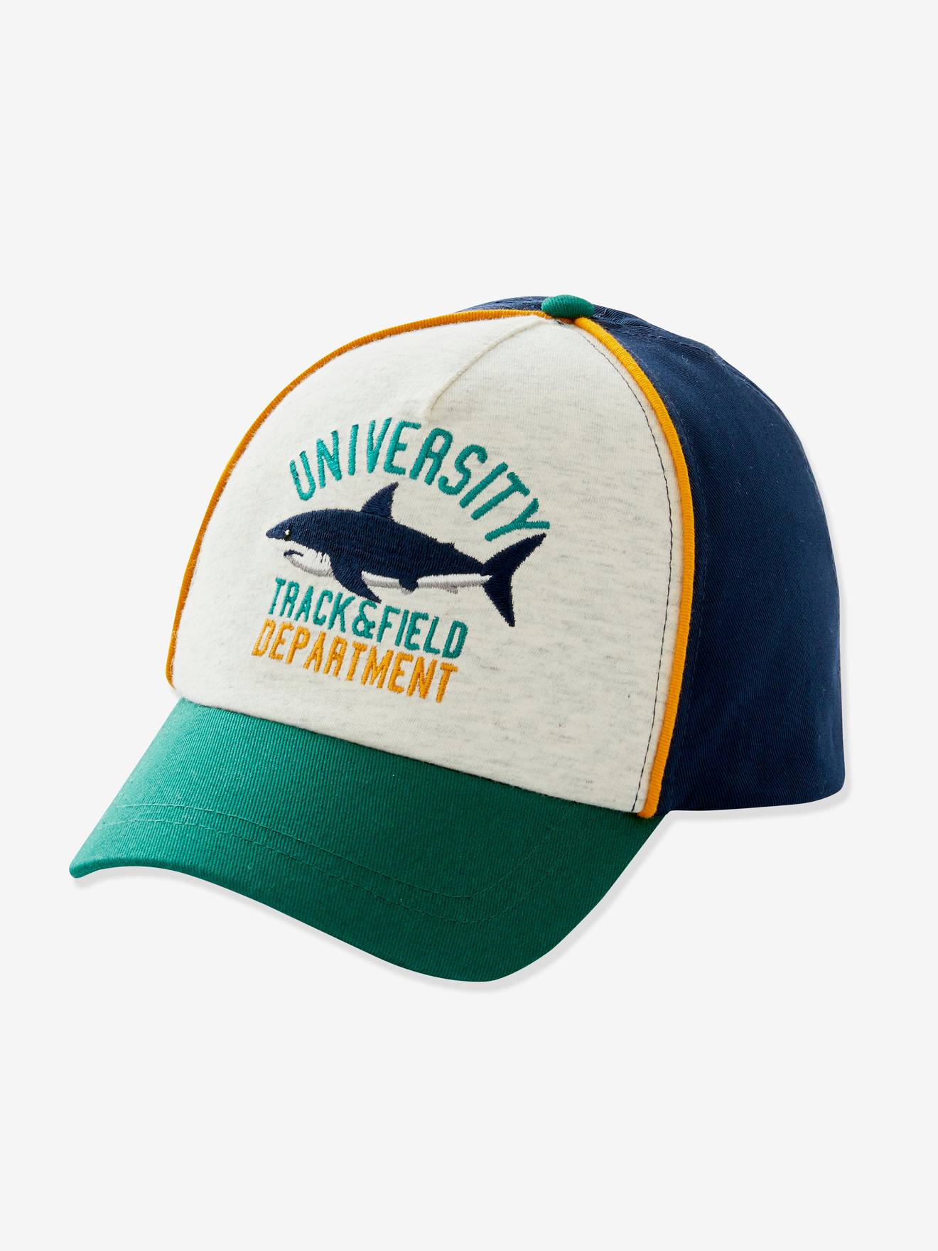 Casquette garçon imprimé requin vert bouteille imprimé
