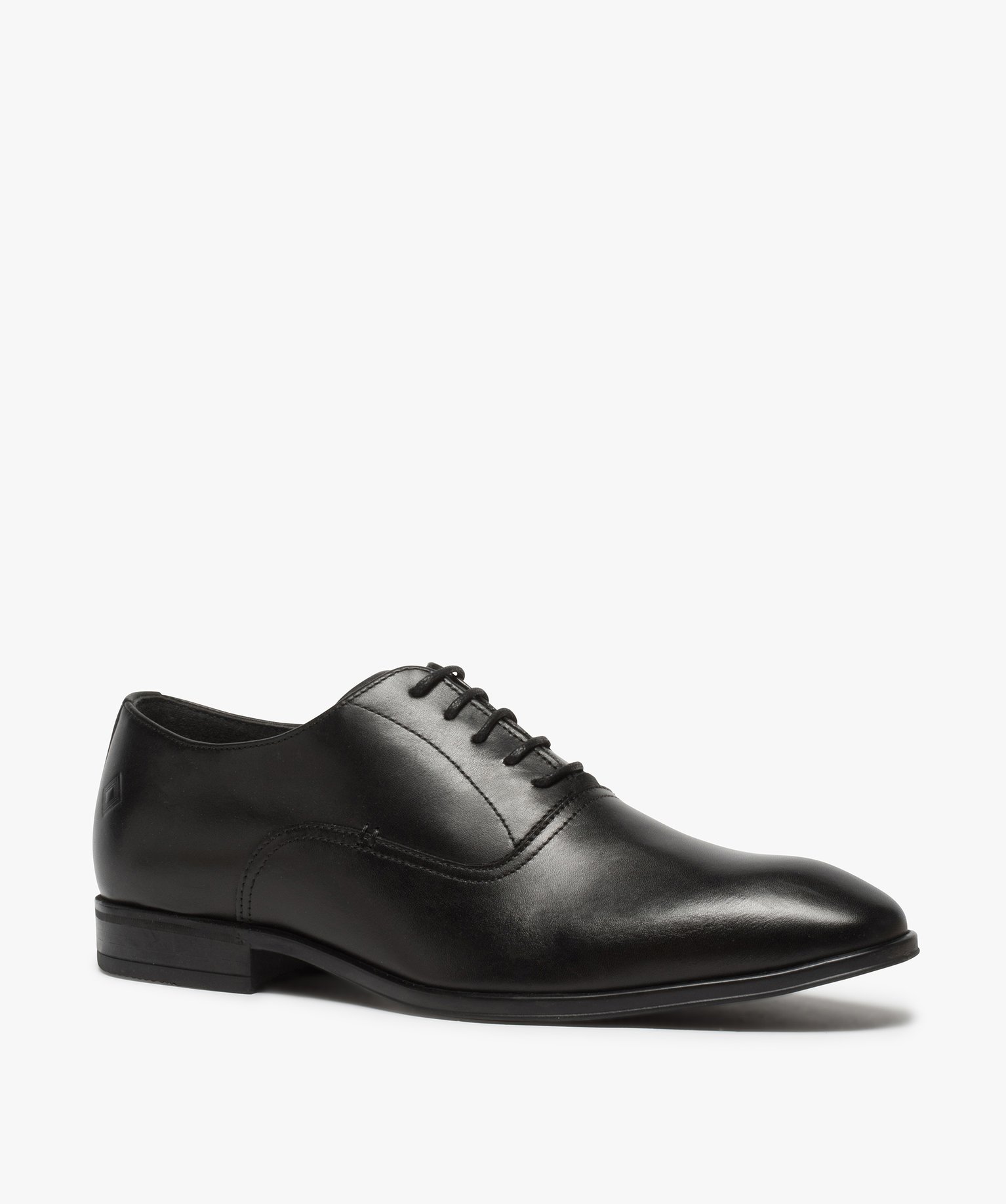 Richelieux homme unis dessus cuir lisse - Tanéo noir | GEMO