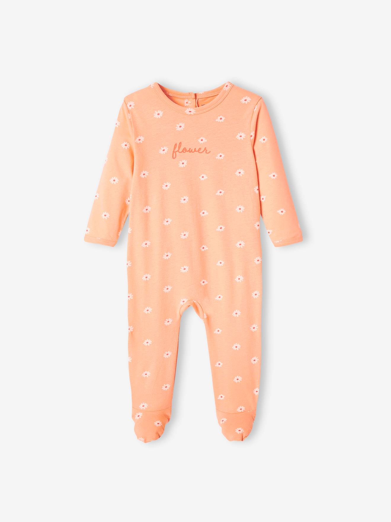 Lot de 2 dors-bien flower en jersey bébé fille pêche