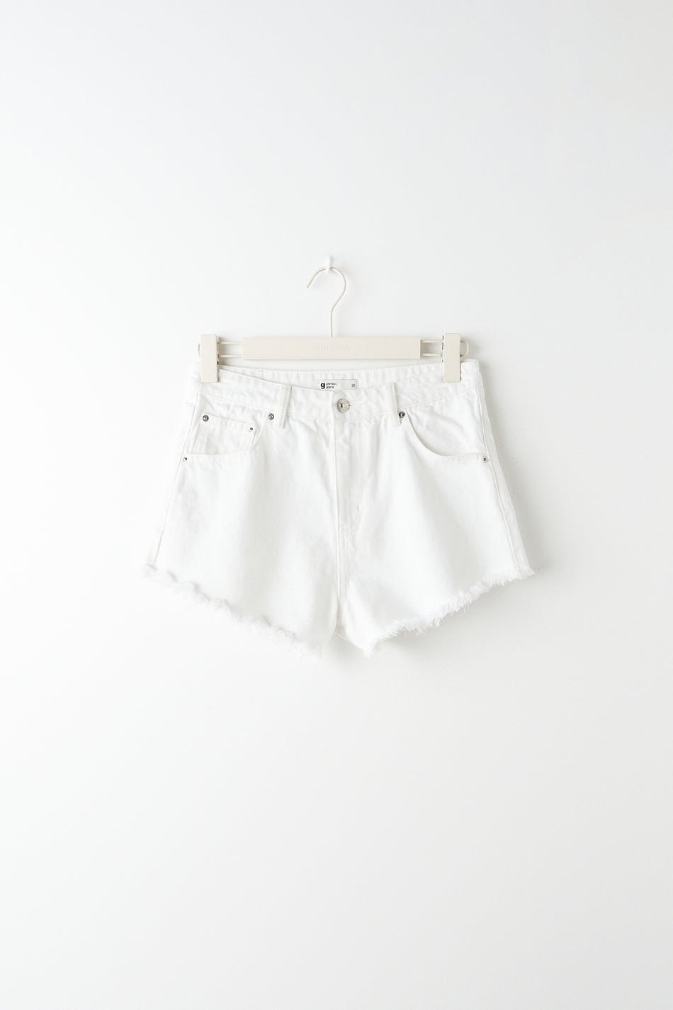 Fringe denim shorts