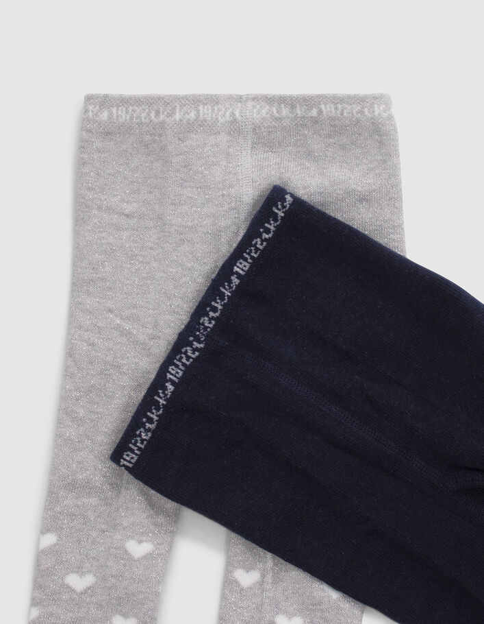 Collants silver et marine bébé fille