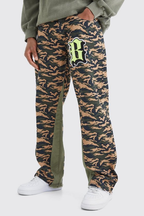 Camouflage Schlaghose mit Applikation