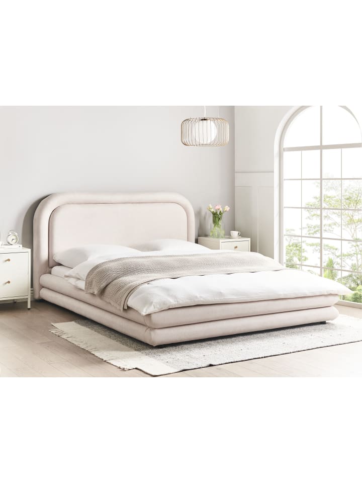 Beliani Doppelbett LAVARDENS in Beige/Schwarz - (W) 181 x (H) 107 x (L) 222 cm günstig kaufen onesize