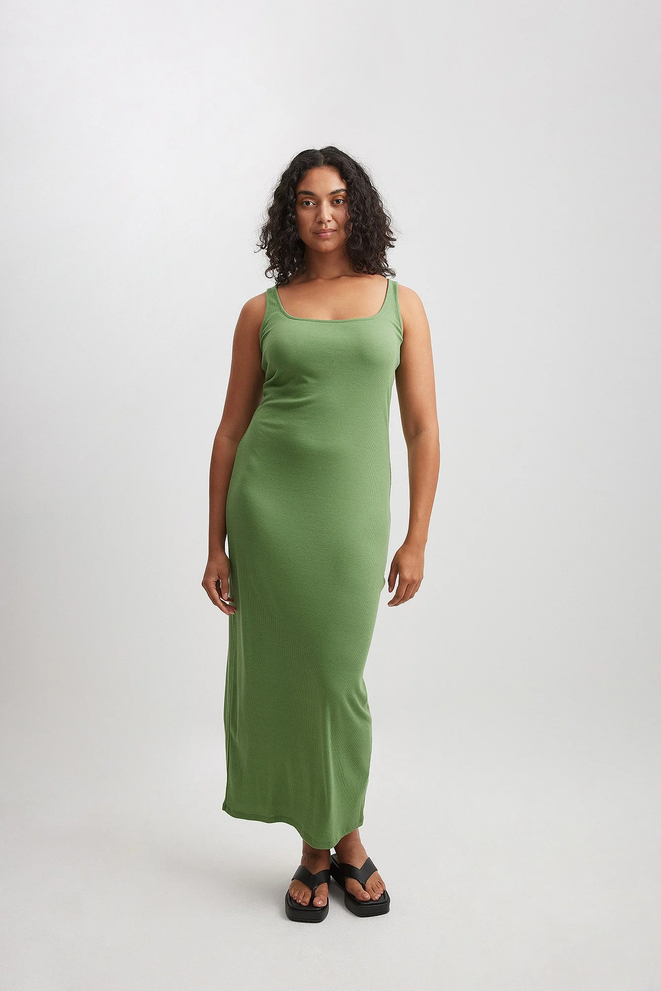 Recyceltes sanftes geripptes Maxikleid