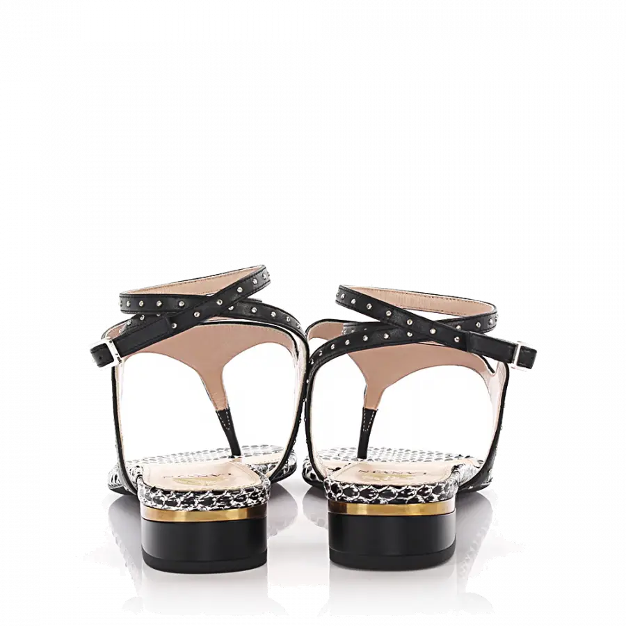 Lanvin - Sandalen Schlangenleder schwarz - schwarz