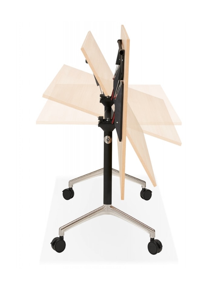 KADIMA DESIGN Klappbarer Schreibtisch aus Holz und Metall | Beige Naturholz Optik in Beige günstig kaufen