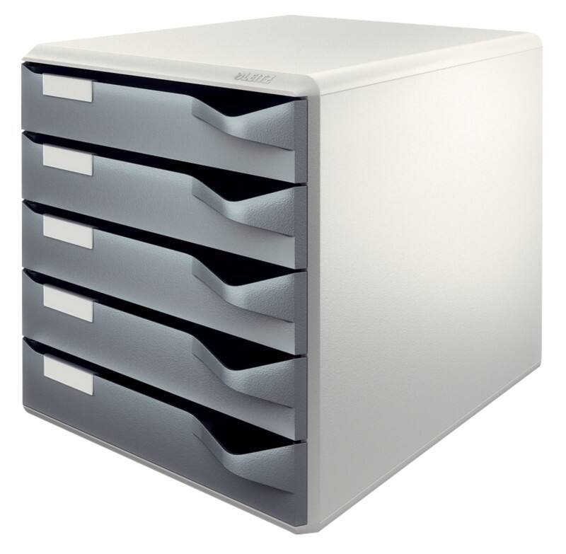 Leitz Schubladenbox Post-Set Polystyrol Grau 28,5 x 35,5 x 39 cm
