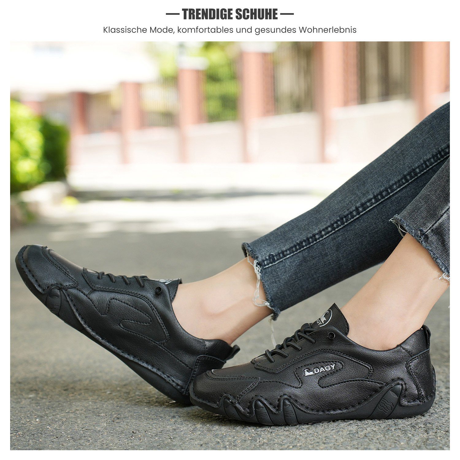 Daisred Wildleder-Sneaker für Damen Rutschfestes Low-Top Laufschuhe Barfußschuh
