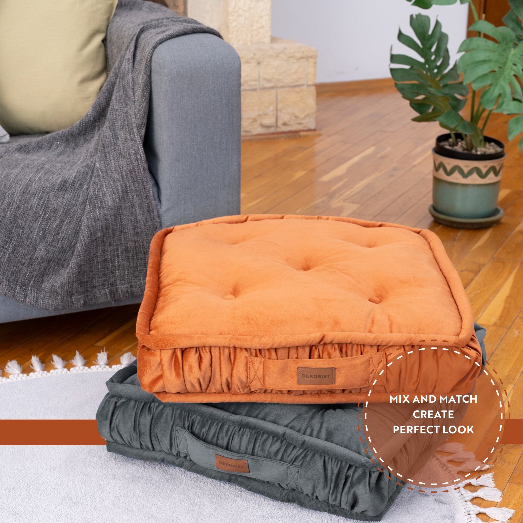 Dekorist Stuhlkissen Ibiza Bodenkissen, Cozy Sitzkissen Boden, Dekorative Boden Kissen