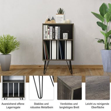 COSTWAY Aktenschrank mit 5 offenen Fächer, 2 Ebenen, 53x46x87cm